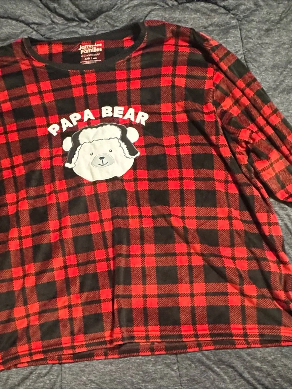 Cuddl Duds Red and Black Plaid 'Papa Bear' Kids Pajama Set